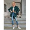 imageSweatyRocks Womens Plaid Button Front Long Sleeve High Low Shirt Blouse TopSolid Green
