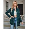 imageSweatyRocks Womens Plaid Button Front Long Sleeve High Low Shirt Blouse TopSolid Green
