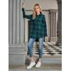imageSweatyRocks Womens Plaid Button Front Long Sleeve High Low Shirt Blouse TopSolid Green