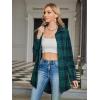 imageSweatyRocks Womens Plaid Button Front Long Sleeve High Low Shirt Blouse TopSolid Green