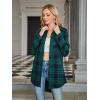 imageSweatyRocks Womens Plaid Button Front Long Sleeve High Low Shirt Blouse TopSolid Green