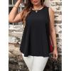 imageSweatyRocks Womens Plus Size Colorblock Criss Cross Patchwork Tank Top Round Neck Sleeveless TopsMulticolor