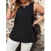 imageSweatyRocks Womens Plus Size Colorblock Criss Cross Patchwork Tank Top Round Neck Sleeveless TopsMulticolor