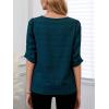 imageSweatyRocks Womens Puff Sleeve Square Neck Blouses Textured Solid Work Office Shirts TopsDark Green