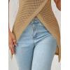 imageSweatyRocks Womens Square Neck Asymmetrical Tops Dressy Casual Short Sleeve Shirts Wrap Plain Tee ShirtKhaki