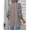 imageSweatyRocks Womens Striped Long Sleeve Shirts V Neck Loose Casual Blouse TopsMulticolor