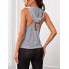 imageSweatyRocks Womens Activewear Cut Out Twist Back Hooded Tank Top Sleeveless Athlete Gym ShirtLight Grey