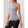 imageSweatyRocks Womens Activewear Cut Out Twist Back Hooded Tank Top Sleeveless Athlete Gym ShirtLight Grey
