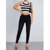 imageSweatyRocks Womens Casual Striped Sleeveless Crewneck Knitted Crop Tank TopsBlack and White