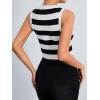 imageSweatyRocks Womens Casual Striped Sleeveless Crewneck Knitted Crop Tank TopsBlack and White