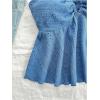 imageSweatyRocks Womens Halter Tops Criss Cross Sleeveless Eyelet Ruffle Crop Cami TopBlue