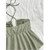 imageSweatyRocks Womens Halter Tops Criss Cross Sleeveless Eyelet Ruffle Crop Cami TopGreen