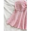 imageSweatyRocks Womens Halter Tops Criss Cross Sleeveless Eyelet Ruffle Crop Cami TopPink