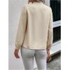 imageSweatyRocks Womens Lantern Long Sleeve Blouse Tie Knot Button Front Work ShirtsApricot