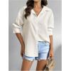 imageSweatyRocks Womens Pleated Long Sleeve Blouses Collar Button Down Work Office Shirt TopsApricot