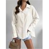 imageSweatyRocks Womens Pleated Long Sleeve Blouses Collar Button Down Work Office Shirt TopsApricot