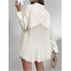 imageSweatyRocks Womens Pleated Long Sleeve Blouses Collar Button Down Work Office Shirt TopsApricot