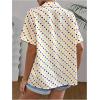 imageSweatyRocks Womens Polka Dots Button Down Shirts Collar Short Sleeve Casual Summer TopsWhite
