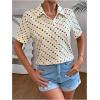 imageSweatyRocks Womens Polka Dots Button Down Shirts Collar Short Sleeve Casual Summer TopsWhite