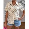 imageSweatyRocks Womens Polka Dots Button Down Shirts Collar Short Sleeve Casual Summer TopsWhite