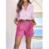 imageSweatyRocks Womens Striped Long Sleeve Collared Shirts Button Down Blouses with Pocket Dressy CasualPink