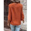 imageSweatyRocks Womens Swiss Dots 34 Sleeve Blouse Crew Neck Top Casual ShirtsOrange