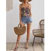 imageSweatyRocks Womens V Neck Floral Print Cami Tank Top Sleeveless Blouse ShirtBlack and Blue
