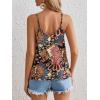 imageSweatyRocks Womens V Neck Floral Print Cami Tank Top Sleeveless Blouse ShirtBlack and Blue