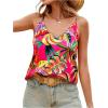 imageSweatyRocks Womens V Neck Floral Print Cami Tank Top Sleeveless Blouse ShirtHot Pink