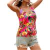 imageSweatyRocks Womens V Neck Floral Print Cami Tank Top Sleeveless Blouse ShirtHot Pink