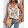 imageSweatyRocks Womens V Neck Floral Print Cami Tank Top Sleeveless Blouse ShirtKhaki