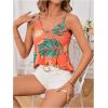 imageSweatyRocks Womens V Neck Floral Print Cami Tank Top Sleeveless Blouse ShirtOrange Floral