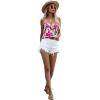 imageSweatyRocks Womens V Neck Floral Print Cami Tank Top Sleeveless Blouse ShirtPink