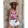 imageSweatyRocks Womens V Neck Floral Print Cami Tank Top Sleeveless Blouse ShirtPink