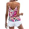 imageSweatyRocks Womens V Neck Floral Print Cami Tank Top Sleeveless Blouse ShirtPink