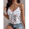 imageSweatyRocks Womens V Neck Floral Print Cami Tank Top Sleeveless Blouse ShirtSolid White Floral