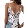imageSweatyRocks Womens V Neck Floral Print Cami Tank Top Sleeveless Blouse ShirtSolid White Floral