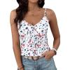 imageSweatyRocks Womens V Neck Floral Print Cami Tank Top Sleeveless Blouse ShirtSolid White Floral