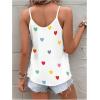 imageSweatyRocks Womens V Neck Floral Print Cami Tank Top Sleeveless Blouse ShirtWhite