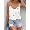 imageSweatyRocks Womens V Neck Floral Print Cami Tank Top Sleeveless Blouse ShirtWhite