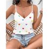 imageSweatyRocks Womens V Neck Floral Print Cami Tank Top Sleeveless Blouse ShirtWhite