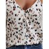 imageSweatyRocks Womens V Neck Floral Print Cami Tank Top Sleeveless Blouse ShirtWhite and Black