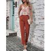 imageSweatyRocks Womens V Neck Floral Print Cami Tank Top Sleeveless Blouse ShirtWhite and Red