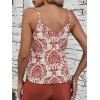 imageSweatyRocks Womens V Neck Floral Print Cami Tank Top Sleeveless Blouse ShirtWhite and Red