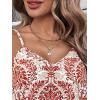 imageSweatyRocks Womens V Neck Floral Print Cami Tank Top Sleeveless Blouse ShirtWhite and Red