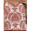 imageSweatyRocks Womens V Neck Floral Print Cami Tank Top Sleeveless Blouse ShirtWhite and Red
