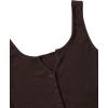 imageSweatyRocks Womens 3 Piece Button Ribbed Knit Crop Tank Top Scoop Neck Basic Cami TopsBrown Khaki