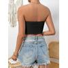 imageSweatyRocks Womens Casual Sleeveless Smocked Bandeau Top Strapless Slim Fit Crop Tube TopsBlack