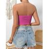 imageSweatyRocks Womens Casual Sleeveless Smocked Bandeau Top Strapless Slim Fit Crop Tube TopsHot Pink