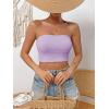 imageSweatyRocks Womens Casual Sleeveless Smocked Bandeau Top Strapless Slim Fit Crop Tube TopsLilac Purple